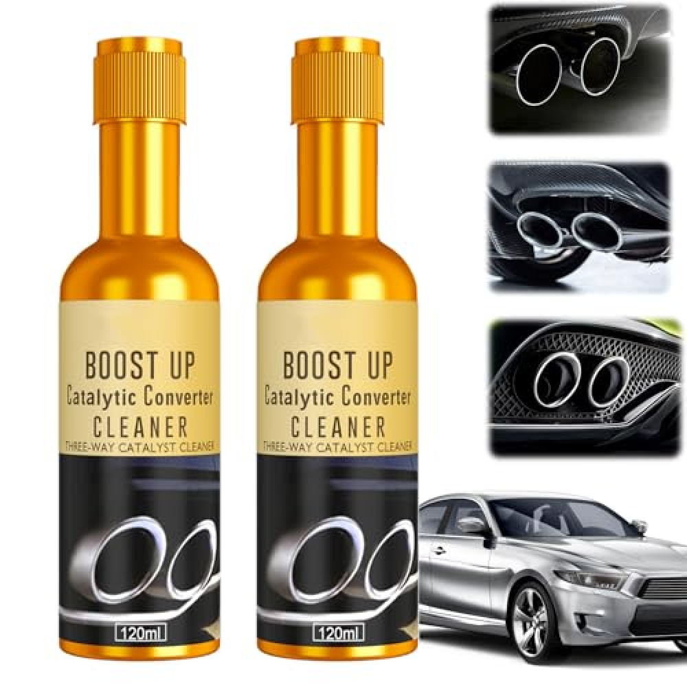 BIXMK 2pcs Catalytic Converter Cleaner Auto Parts Engine, Exhaust System Pipe Carbon Removal Cleaner Treatment Additive Oil, Fuel System Treatment Oil Additive for Gas and Diesel Car