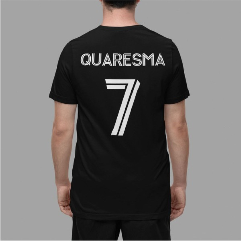 Biy Store Quaresma 7 Numara Sırt Forma Baskılı Unisex Tişört T-Shirt - 2XL - Siyah Oto Boyaları Fiyatı