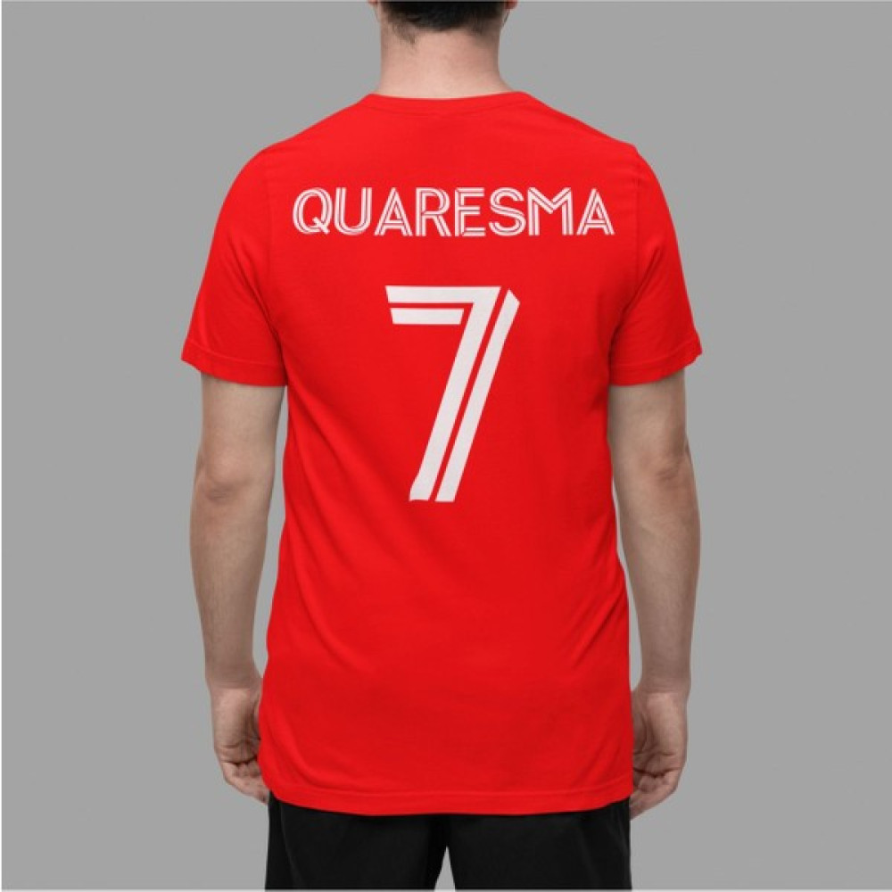 Biy Store Quaresma 7 Numara Sırt Forma Baskılı Unisex Tişört T-Shirt - L - Kırmızı Oto Boyaları Fiyatı