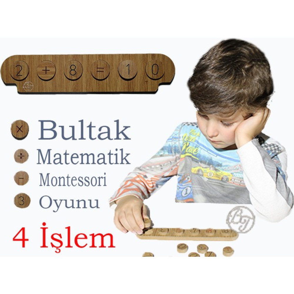 Biyenne Ahşap Bultak Matematik 4 Işlem Oyunu - Montessori Materyali - Doğal Eğitici Oyuncak - Ahşap Rengi Oto Boyaları Fiyatı