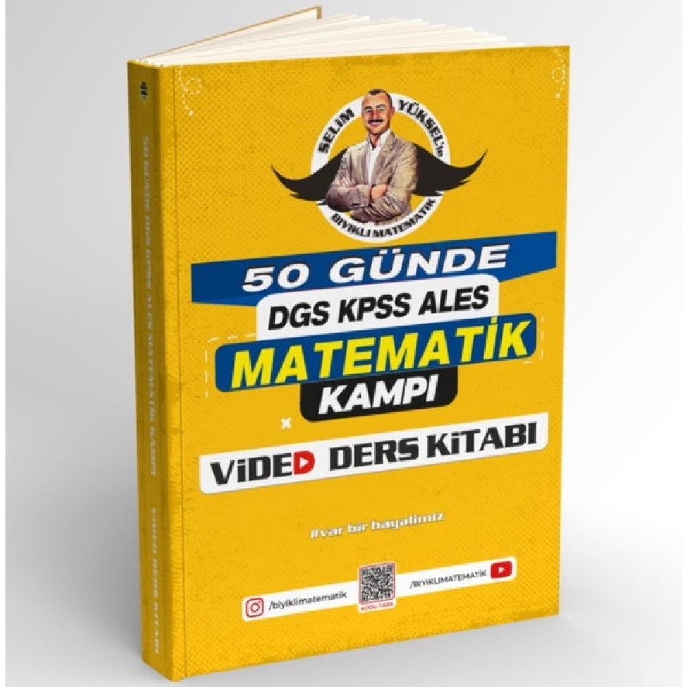 Bıyıklı Matematik 2024 50 Günde Dgs - Kpss - Ales Matematik Kampı Video Ders Kitabı Selim Yüksel Ders Sınav Kitapları Fiyatı