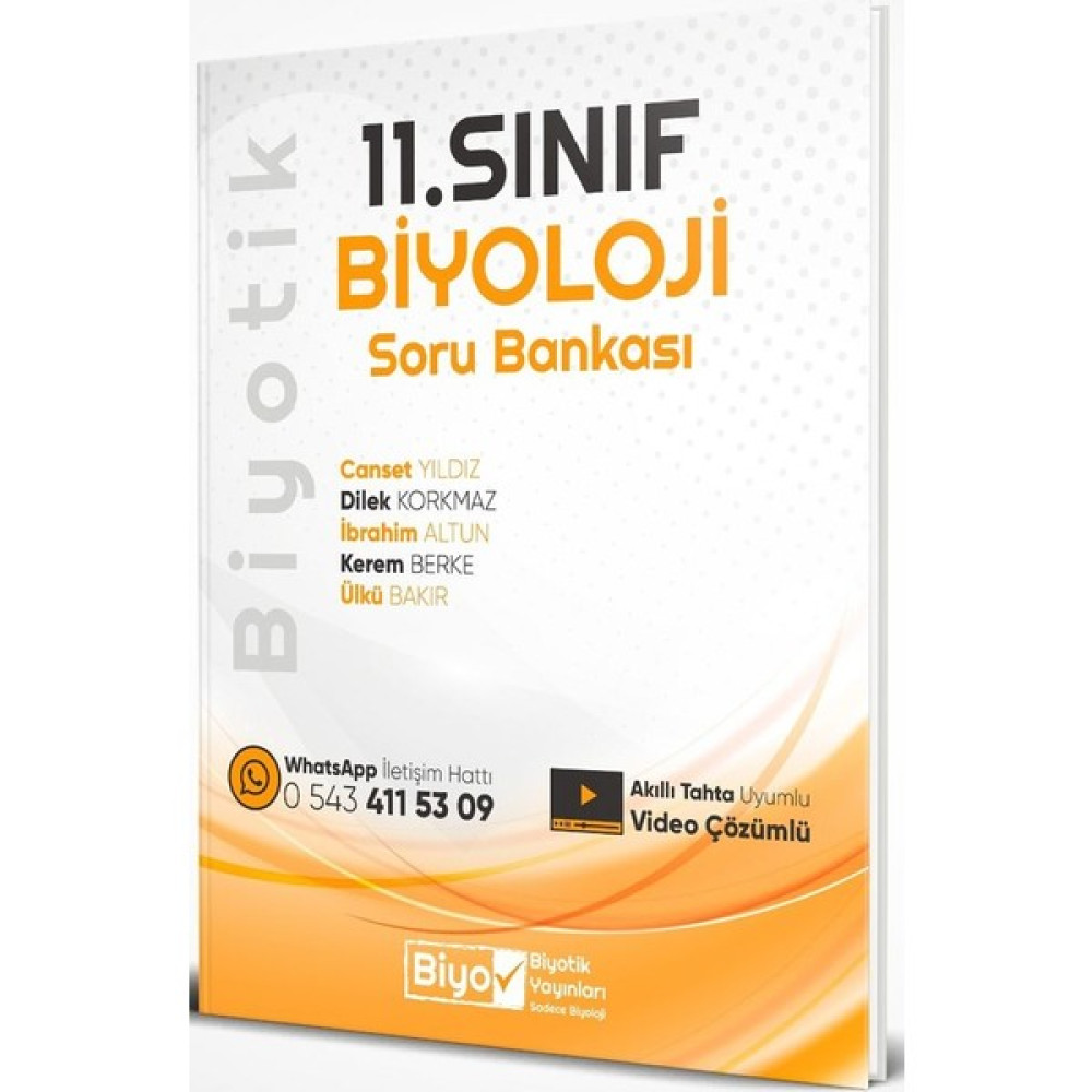 Biyotik Yayınları 11. Sınıf Biyoloji Soru Bankası - Canset Yıldız Ders Sınav Kitapları Fiyatı