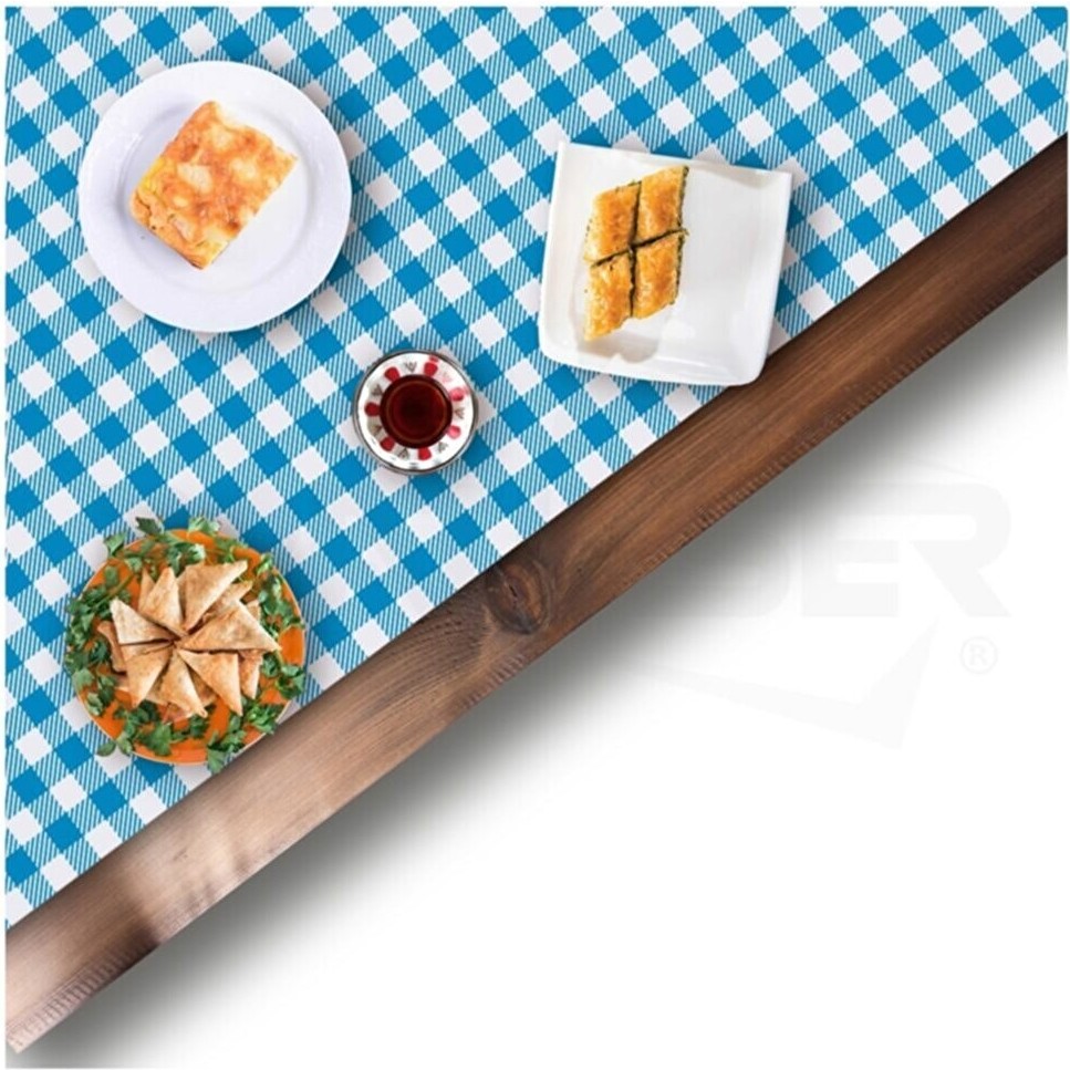 Bizden Eve Tek Kullanımlık Sıvı Geçirmez Masa ve Aktivite Örtüsü 100X120 3 Rulo ( Rulo Içi: 10 Adet ) Mavi Pötükare - Beyaz - Mavi - 100 x 120 cm Diğer Fiyatı