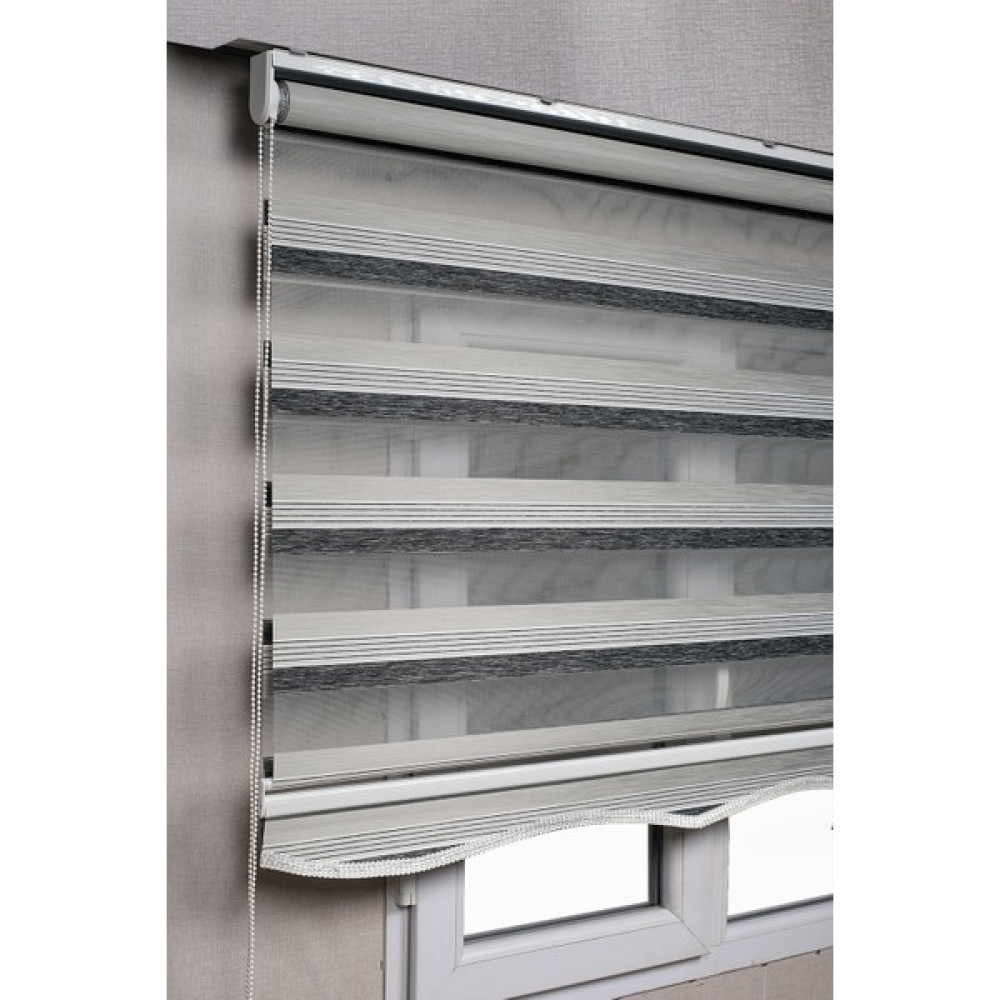 Bizden Perde Brillant Etekli Premium Çift Renk Siyah-Gri Ev-Ofis Zebra Stor Perdeler  - Siyah - Gri - 30 x 30 cm Perde Fiyatı