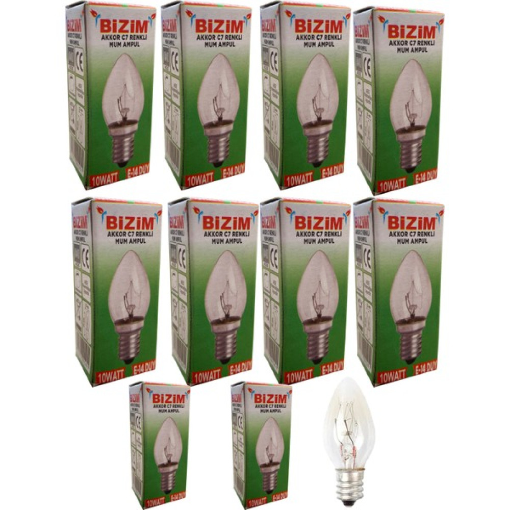Bizim 10 Adet E14 Duy Tuz Lambası Ampülü 10 Watt Elektrik ve Aydınlatma Fiyatı