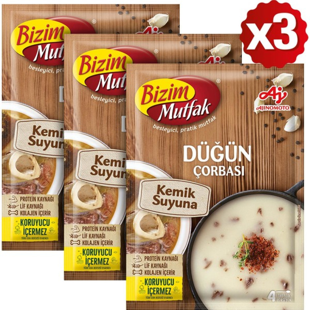 Bizim Mutfak Kemik Suyuna Düğün Çorbası 73 gr 3'lü Paket - 219 gr Oto Boyaları Fiyatı