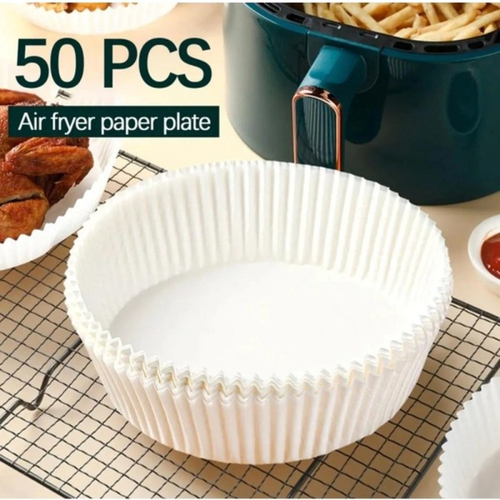 Bizimevde Air Fryer Pişirme Kağıdı 50 Adet Hava Fritözü,yuvarlak Model Pişirme Kağıdı Airfryer Yağsız Firitöz Pişirme Kağıdı Fiyatı
