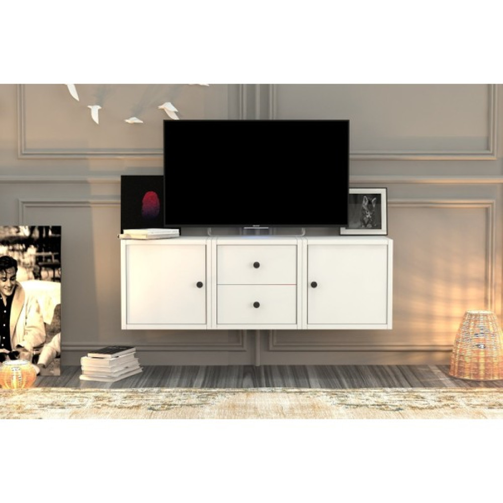 BK Concept Çekmeceli Duvar Tv Ünitesi Beyaz TVT-1207-Ç Tv Ünitesi / Sehpası Fiyatı