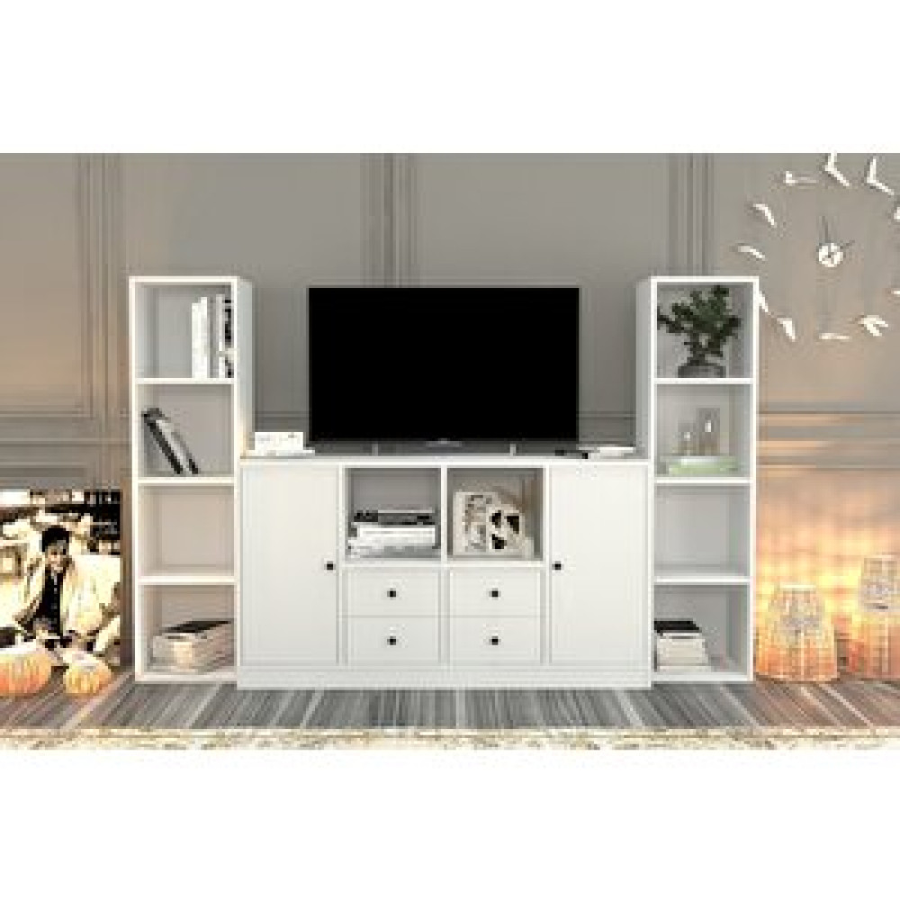 BK Concept Çekmeceli Tv Ünitesi Beyaz 197 Cm Tv-1137-ç Tv Ünitesi / Sehpası Fiyatı