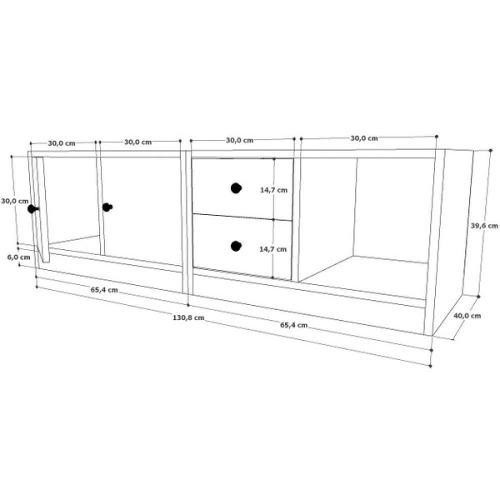 BK Concept Dolapli Çekmeceli Tv Ünitesi Beyaz 130 cm TVT-1009-Ç - Renkli Tv Ünitesi / Sehpası Fiyatı