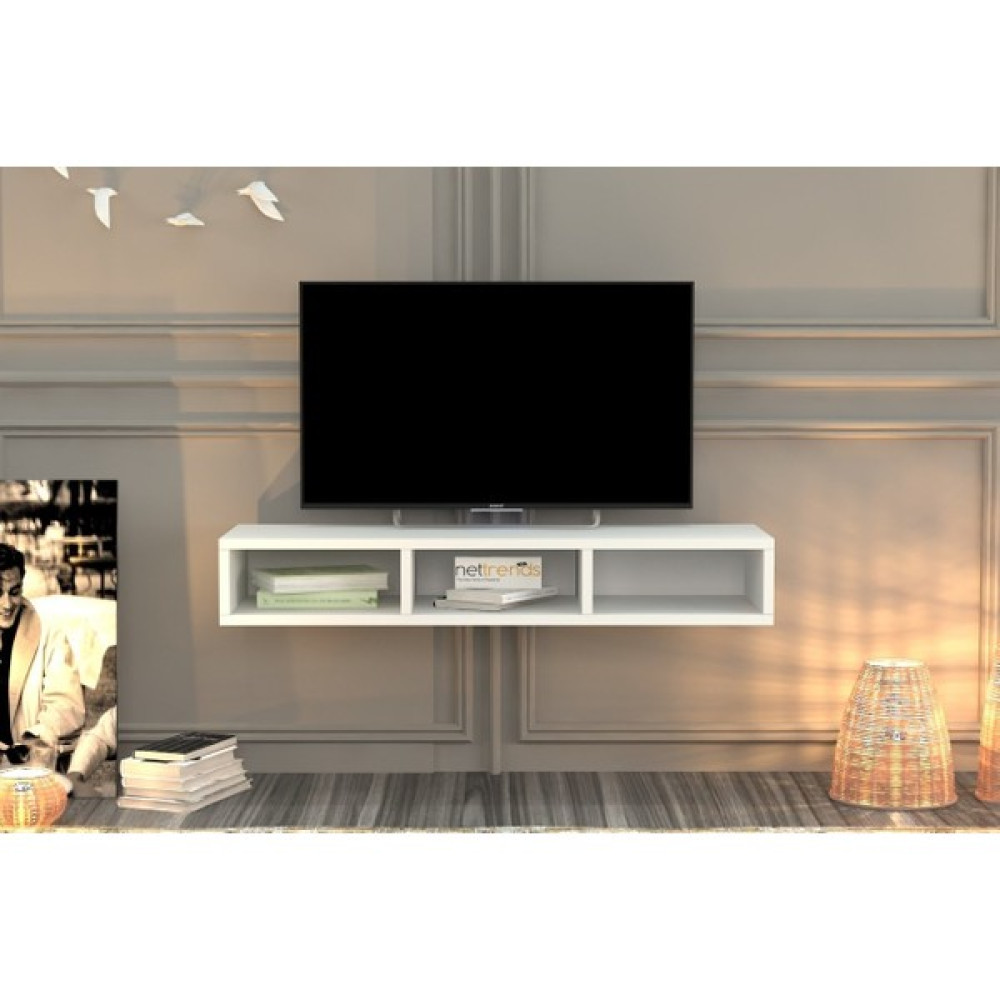 BK Concept Duvar Tv Ünitesi Beyaz TVT-1202 Tv Ünitesi / Sehpası Fiyatı