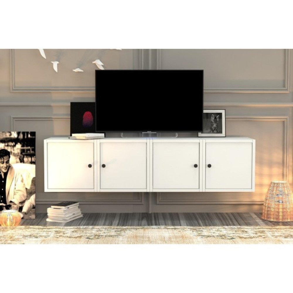 BK Concept Kapakli Duvar Tv Ünitesi Beyaz TVT-1208-Ç Tv Ünitesi / Sehpası Fiyatı