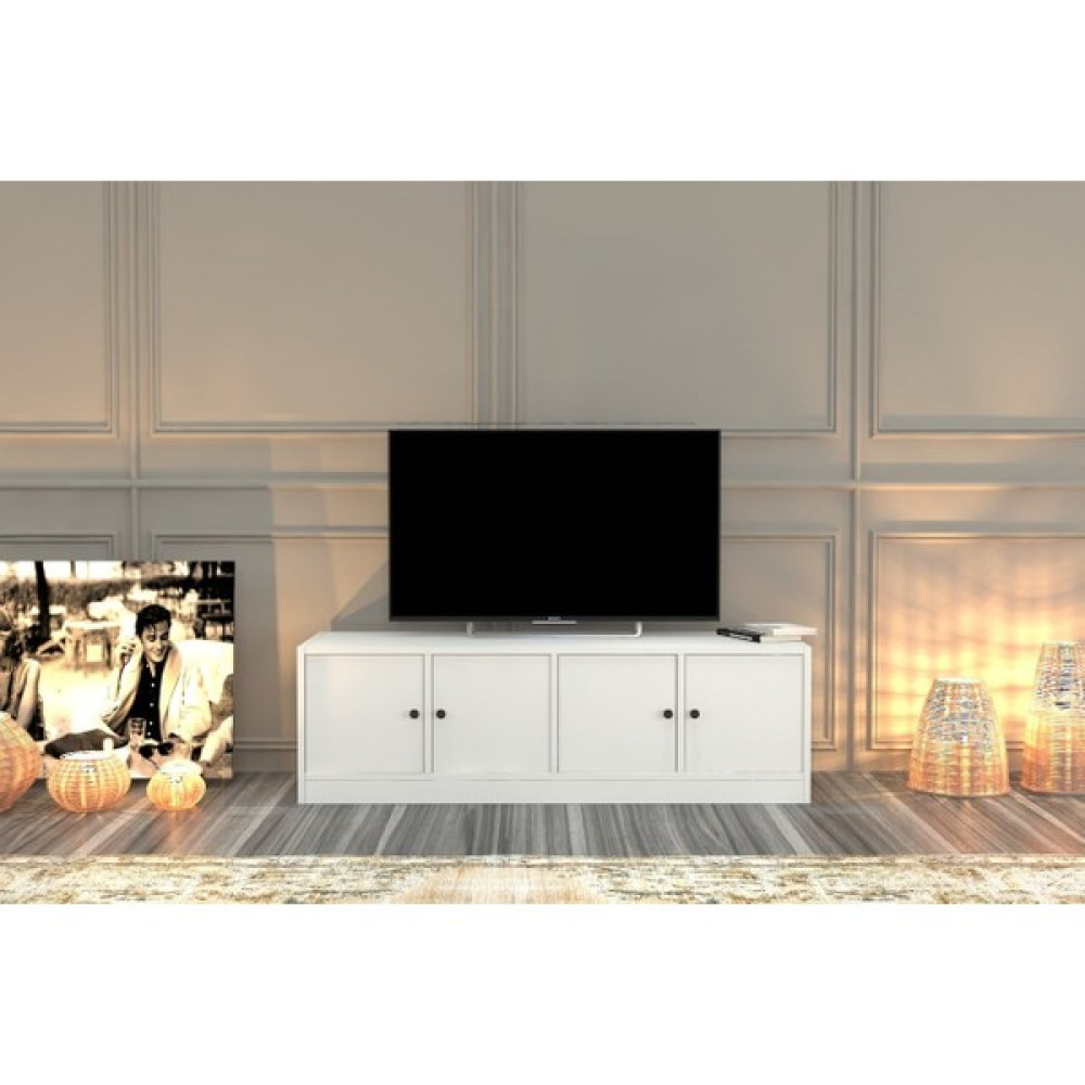BK Concept Kapakli Kitaplikli Tv Ünitesi Beyaz 130 cm TVT-1033-Ç Tv Ünitesi / Sehpası Fiyatı