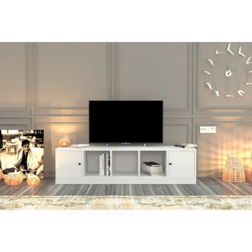 BK Concept Kapakli Kitaplikli Tv Ünitesi Beyaz 161 cm TVT-1044-Ç Tv Ünitesi / Sehpası Fiyatı