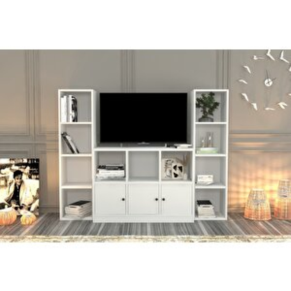 BK Concept Kitaplıklı Tv Ünitesi Beyaz 165 Cm Tv-1124-ç Tv Ünitesi / Sehpası Fiyatı