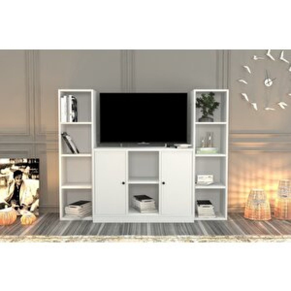 BK Concept Kitaplıklı Tv Ünitesi Beyaz 165 Cm Tv-1126-ç Tv Ünitesi / Sehpası Fiyatı