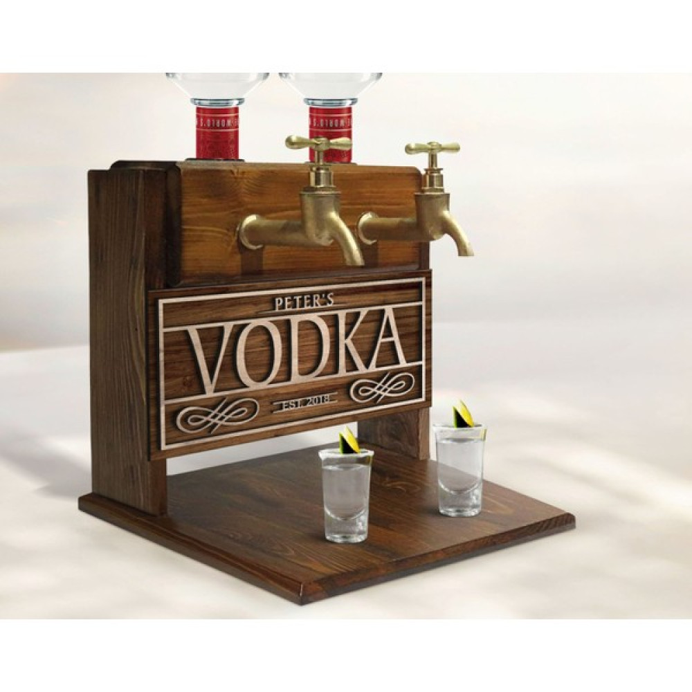 Bk Gift Kişiye Özel Kabartma Isimli Çift Musluklu Doğal Ahşap Vodka Standı, Içki Standı, Doğum Günü Hediyesi, Ev Hediyesi, Erkek Hediye-1 Hediyelik Eşya Fiyatı