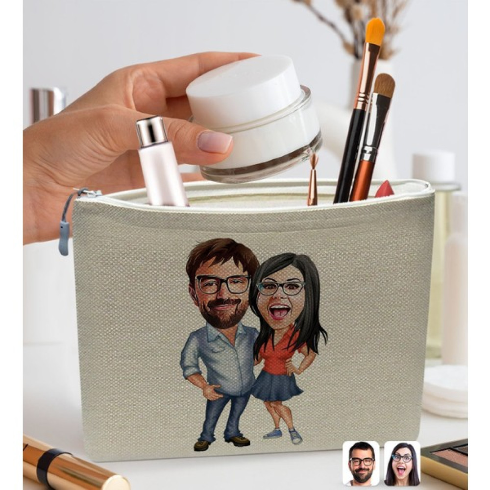 Bk Gift Kişiye Özel Sevgililer Karikatürlü Keten Makyaj Çantası, Sevgiliye Hediye, Arkadaşa Hediye, Sevgililer Günü Hediyesi, Doğum Günü Hediyesi-2 Oto Boyaları Fiyatı