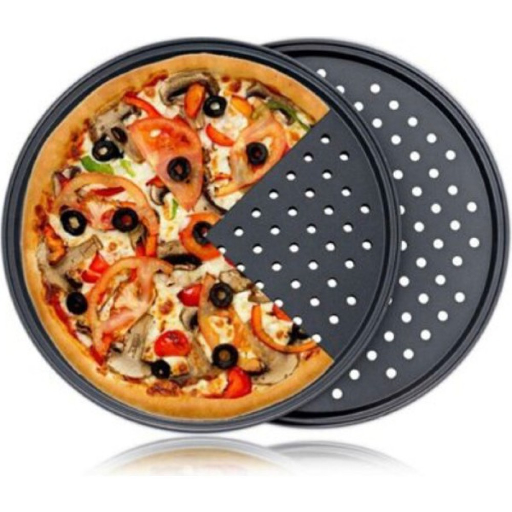 BK Sepeti Pizza Tavası Teflonlu Delikli 30 x 24 x 20 cm 3'lü - 30 cm Tepsiler / Fırın Kapları Fiyatı