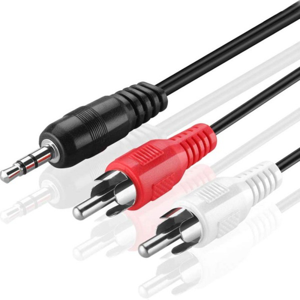 BK Teknoloji 3.5 mm Aux Erkek To 2 Rca Erkek Ses Kablosu - 5 Metre Görüntü Kablosu Fiyatı