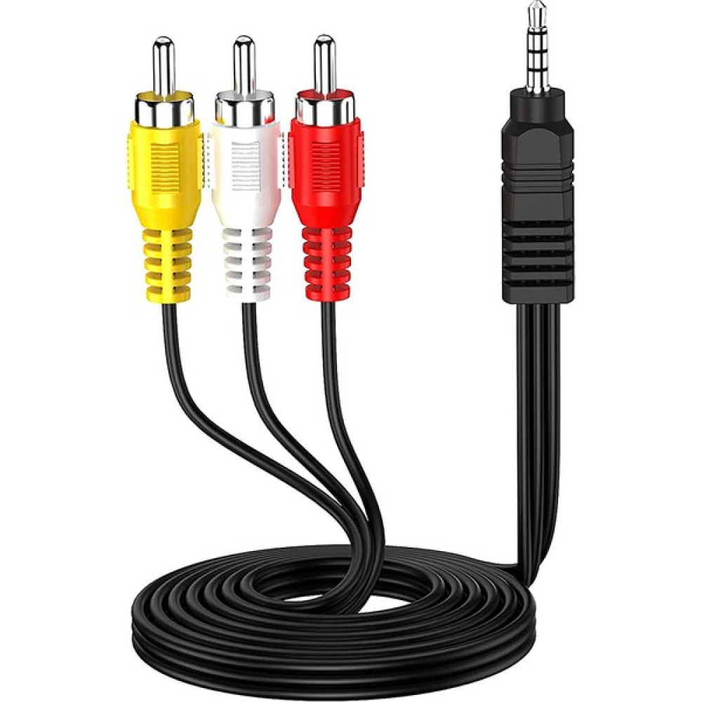 BK Teknoloji 3.5mm Erkek To 3 Rca Erkek Ses Video Av Kablosu - 1,2 Metre Ses Kablosu Fiyatı