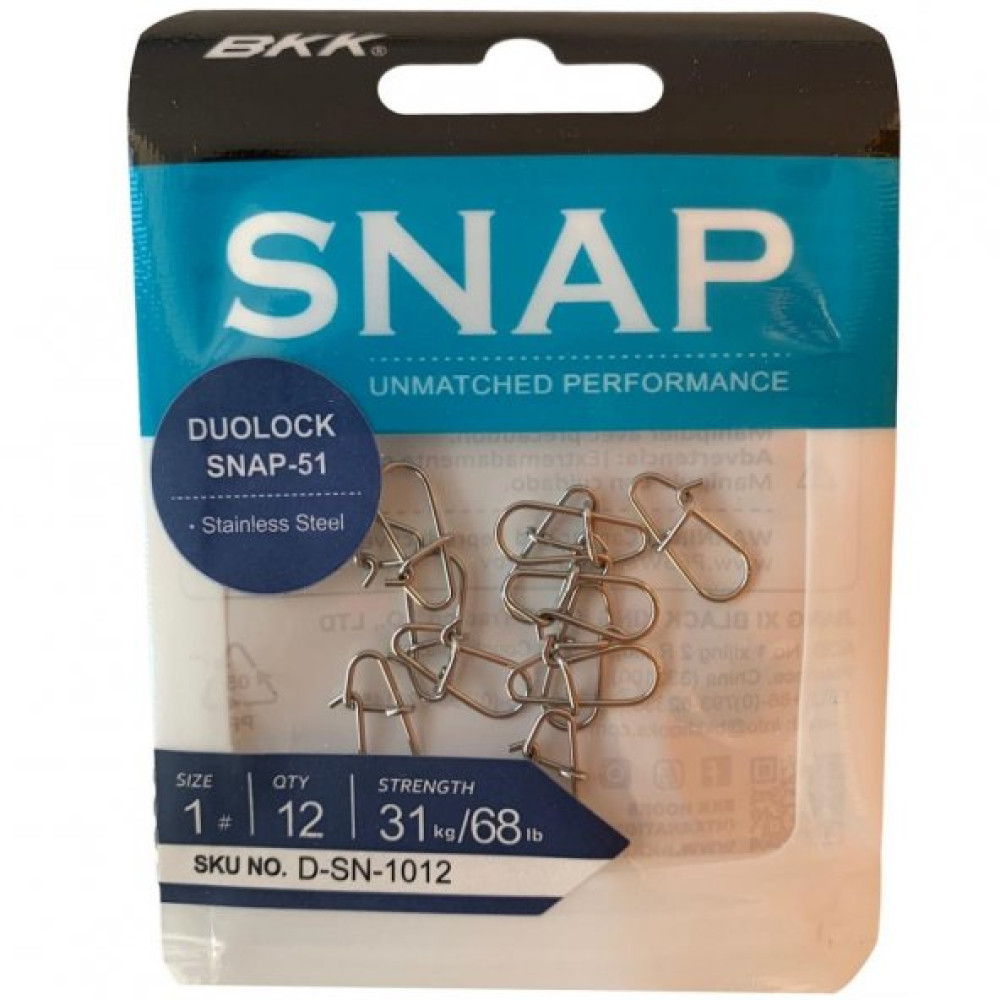 Bkk Duolock Snap-51 Klips No:1 (12Li Paket) Balıkçılık Malzemeleri Fiyatı