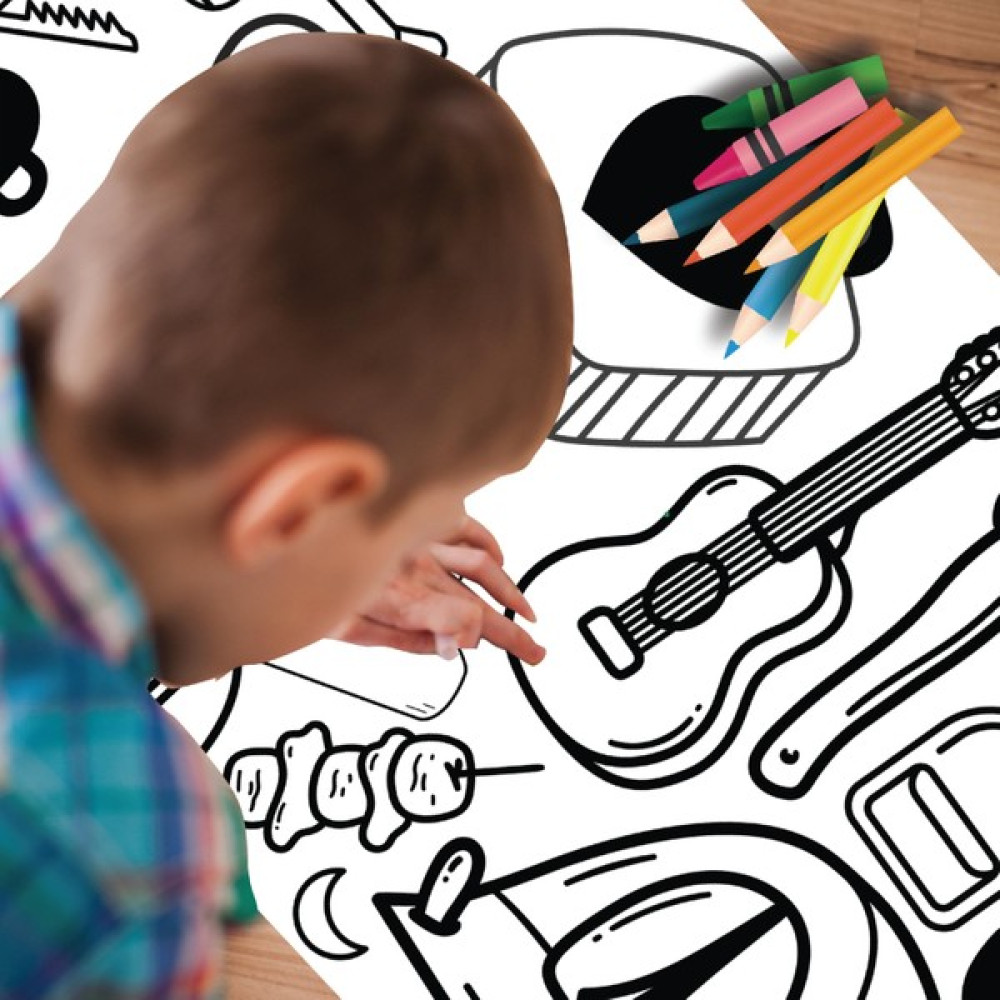 Bla Design Doğada Renklen Kamp Temalı Dev Boyama Kağıdı 45 cm x 2,5 mt Aktivite Rulosu Yardımcı Malzeme Fiyatı