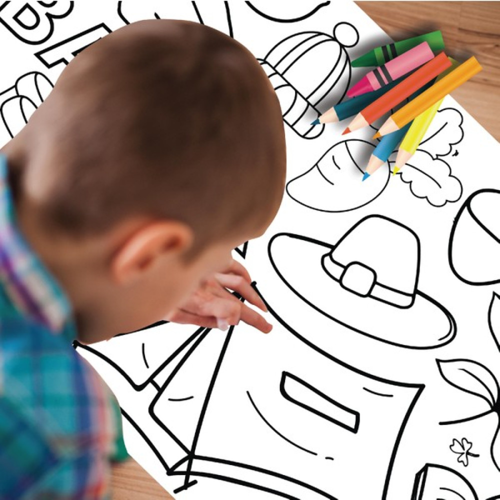 Bla Design Sohbet Dolu Sonbahar Temalı Dev Boyama Kağıdı 45CM*2,5MT Aktivite Rulosu Yardımcı Malzeme Fiyatı