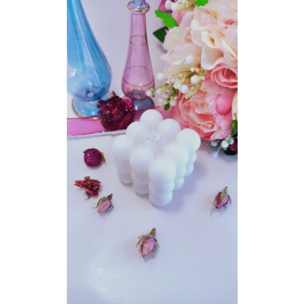 Black And White Candle Dekoratif Tekli Kokulu Bubble Mum - Beyaz Dekoratif Mum Fiyatı