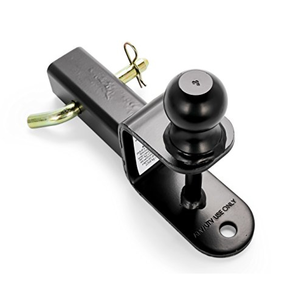Black Boar UTV ATV Multi-Hitch - Features 2” Hitch Ball, 2” Shank - 6” (L) Shank - Hitch Ball has 2” Rise & Rated for 2,000lbs - Use w/Utility Trailers, Tow Straps & Other ATV Accessories (66025)