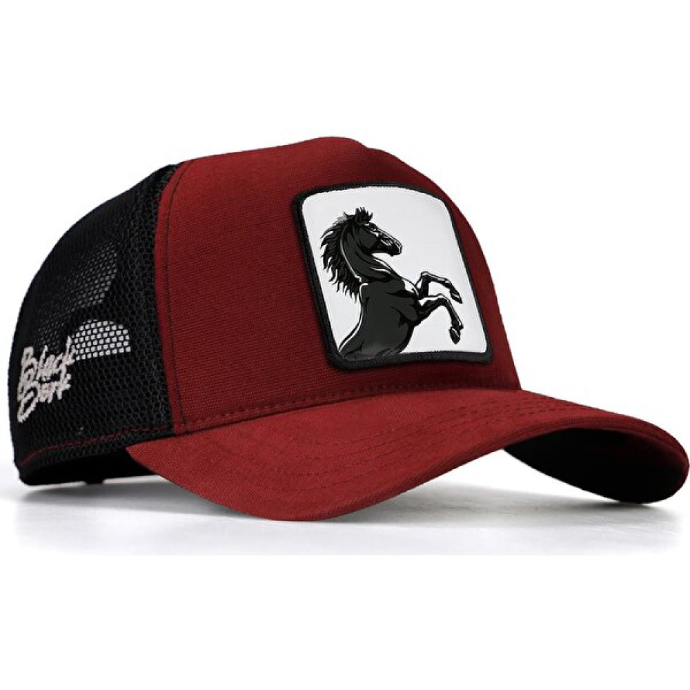 Black Börk Blackbörk V1 Trucker At - 4 Kod Logolu Unisex Bordo-Siyah Şapka (Cap) Erkek Şapkası Fiyatı
