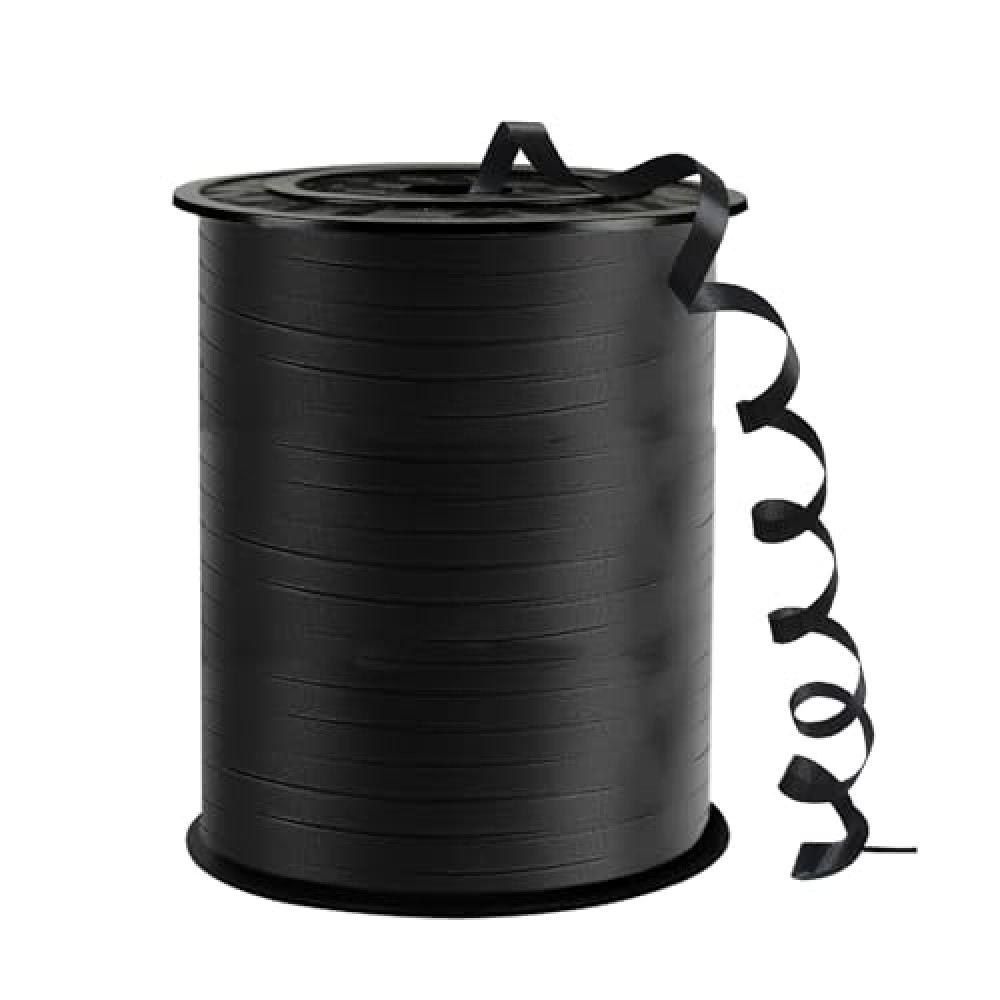 Black Curling Ribbon, 500 Yard, 1/5" for Presents, Balloons, Parties & Festivals