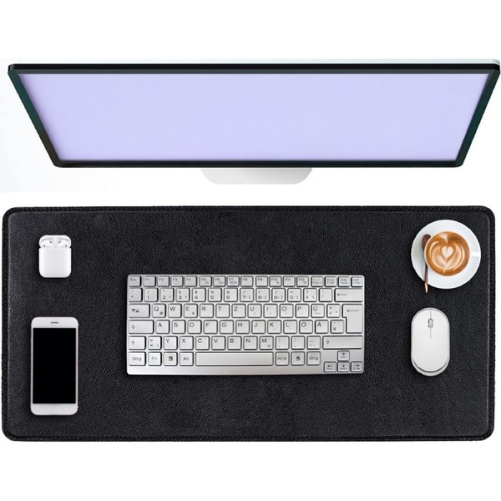 Black Deer Deri Mouse Pad Dikişli Kenar Büyük Boy Pürüzsüz Yüzey Çift Yönlü Kullanım Masa Matı Sümen 70X30 L - Siyah Mouse Pad Fiyatı