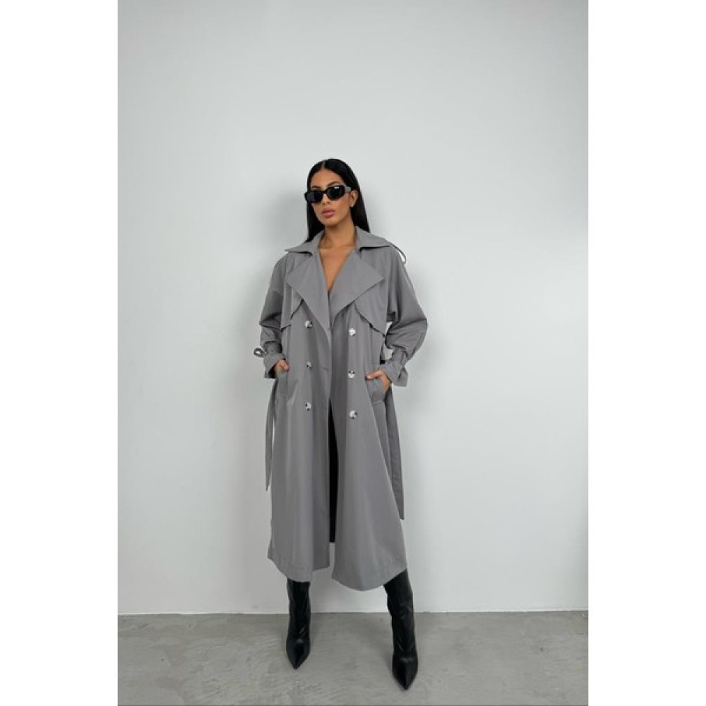 Black Fashion Basic Oversize Trençkot Kadın Trençkot Fiyatı