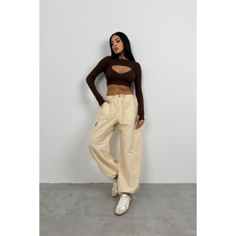 Black Fashion Kargo Cep Jogger Pantolon Kadın Pantolon Fiyatı
