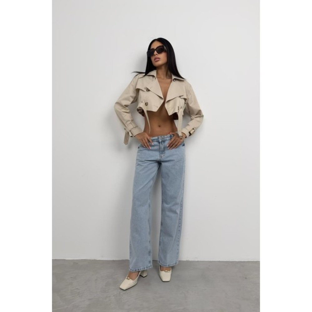 Black Fashion Kemer Detay Crop Trençkot Kadın Trençkot Fiyatı