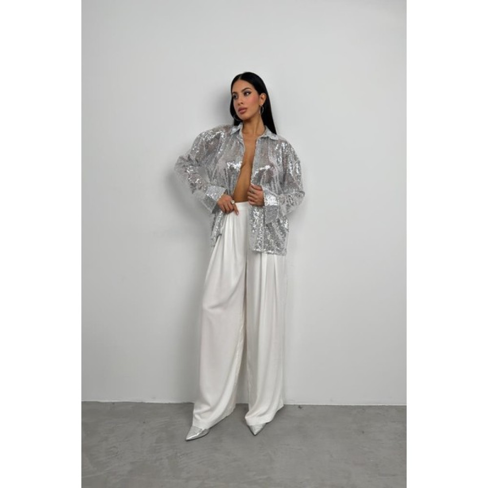 Black Fashion Payetli Oversize Gömlek Kadın Gömlek Fiyatı