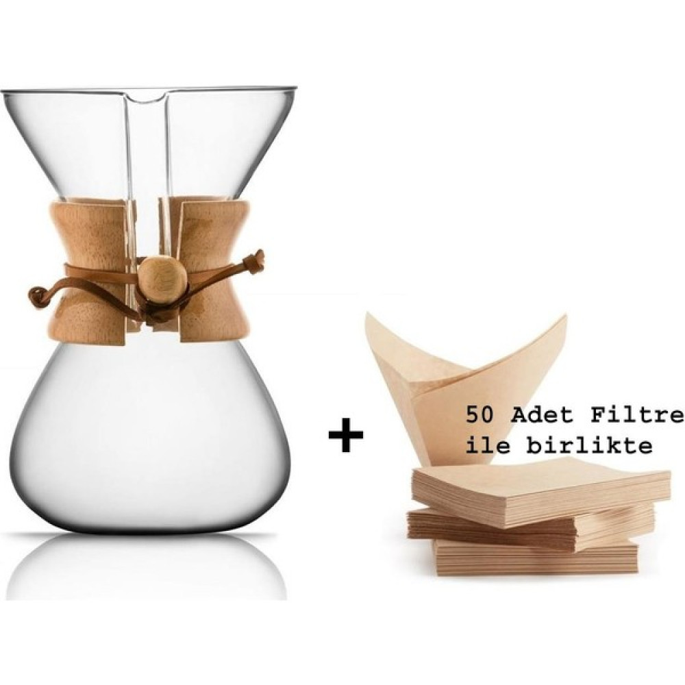 Black Goat 800ML *chemex Kahve Demleme Ekipmanı (Dripper Coffee Server)+50 Adet Chemex Uyumlu Filtre Çay / Çaydanlık Setleri Fiyatı
