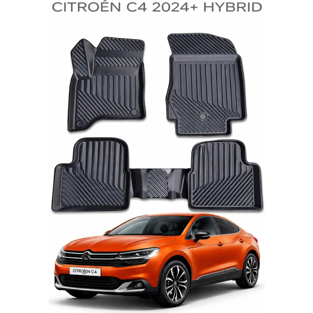 Black Gold Citroen C4 2024+ Hybrid Uyumlu 3D Oto Paspas Premium - Siyah Oto Paspas Fiyatı