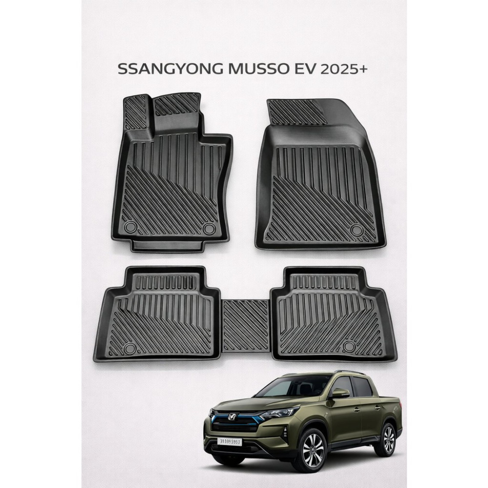 Black Gold Ssangyon Musso Ev 2025+ Uyumlu 3D Oto Paspas Premium - Siyah Oto Paspas Fiyatı