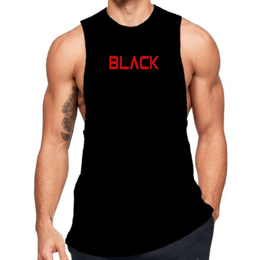 Black-Istanbul -Black Kırmızı Baskı Sıfır Kollu Erkek Atlet / Fanila Fiyatı
