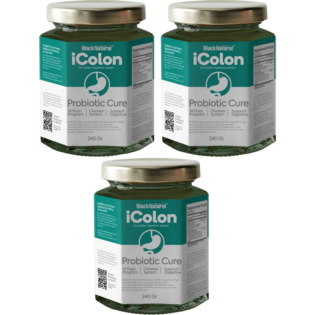 Black Natural Icolon Probiotic Cure - 3 Adet Diğer Fiyatı