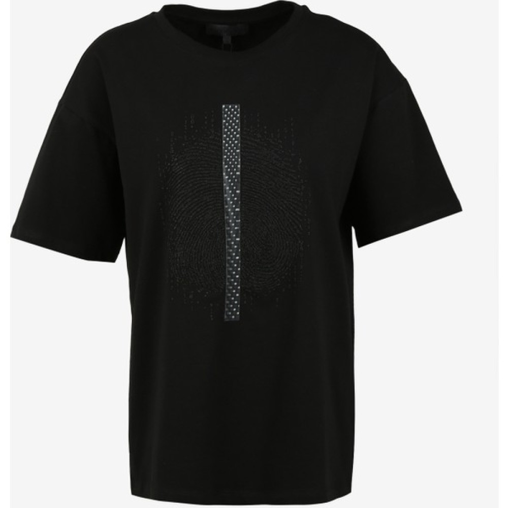 Black On Black Bisiklet Yaka Baskılı Siyah Kadın T-Shirt B3WL-TST25 Bayan T-shirt Fiyatı
