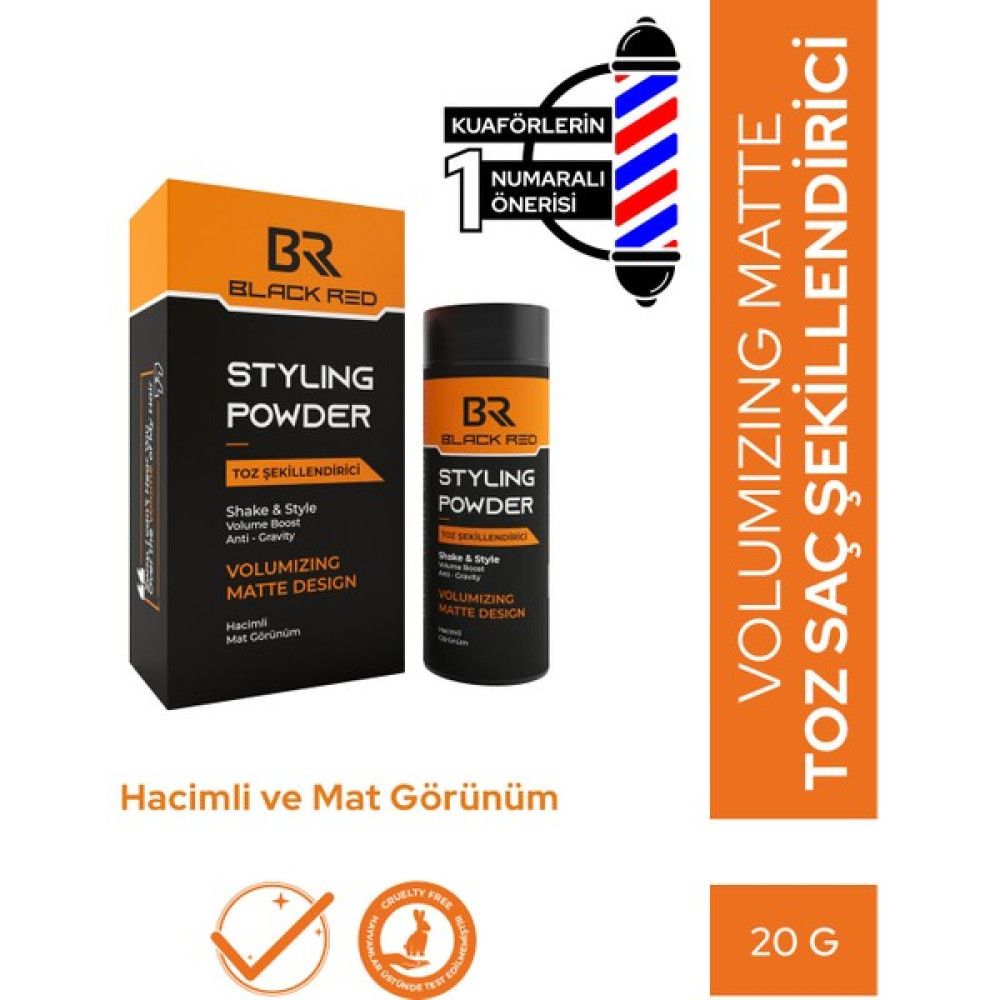 Black & Red Saç Şekillendirici Toz Wax Hacimli Ve Mat Görünüm - Matte Toz Wax - 20g Saç Şekillendirici Krem Fiyatı