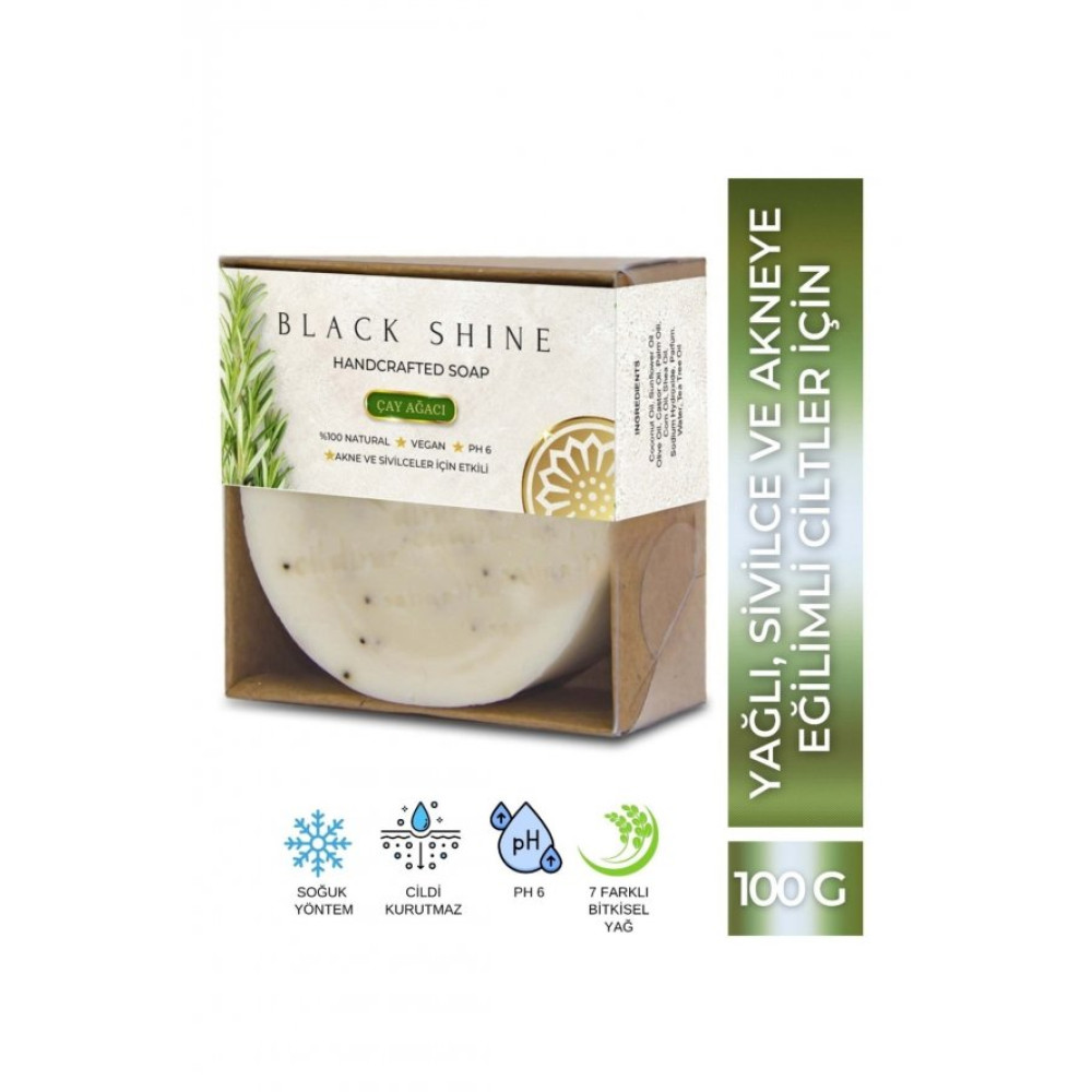 Black Shine Çay Ağacı Yağlı Leke Sabunu Akne Ve Aktif Sivilceli Ciltler Için Arındırıcı Doğal Peeling Etkisi Byxkrm0005 Vücut Losyonu ve Nemlendiricileri Fiyatı