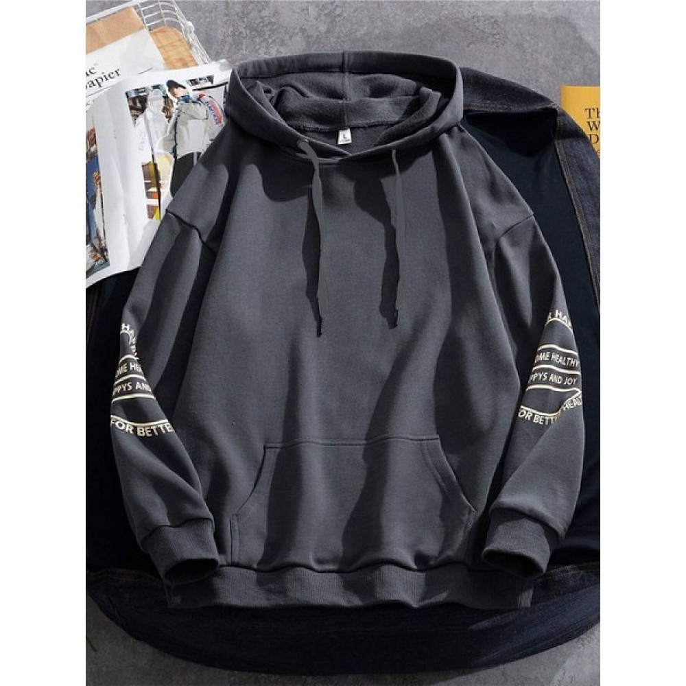 Black Sokak Antrasit Kol Baskılı Oversize Kapüşonlu Erkek Sweatshirt Erkek Sweatshirt Fiyatı