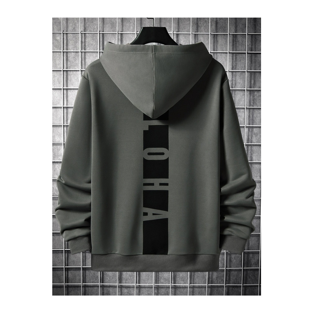 Black Sokak Antrasit Sırt Aloha Baskılı Oversize Kapüşonlu Erkek Sweatshirt L Beden Bayan Sweatshirt Fiyatı