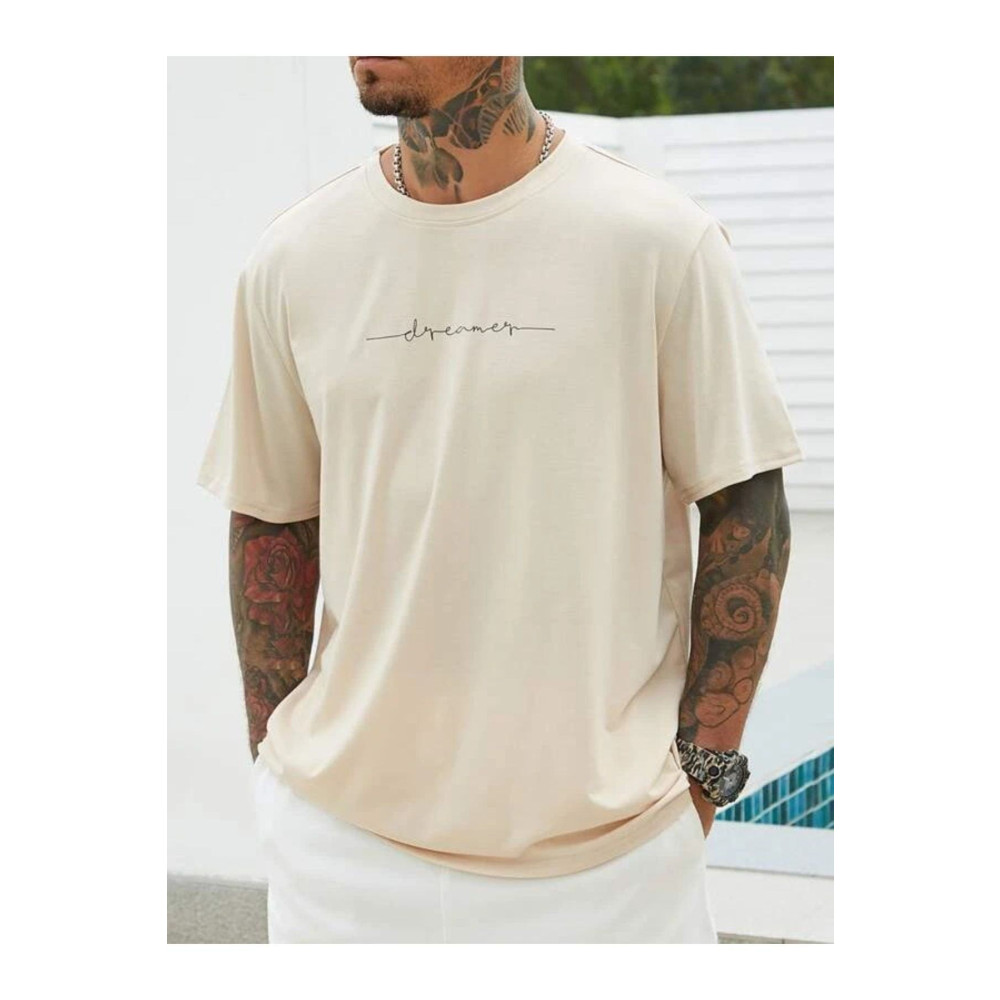 Black Sokak Blacksokak Erkek Bej Dreamer Baskılı Oversize Bisiklet Yaka Tshirt S Beden Bayan T-shirt Fiyatı