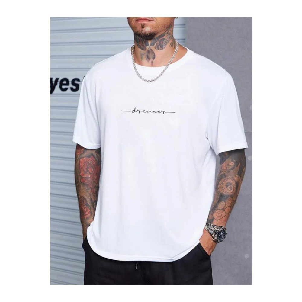 Black Sokak Blacksokak Erkek Beyaz Dreamer Baskılı Oversize Bisiklet Yaka Tshirt M Beden Bayan T-shirt Fiyatı