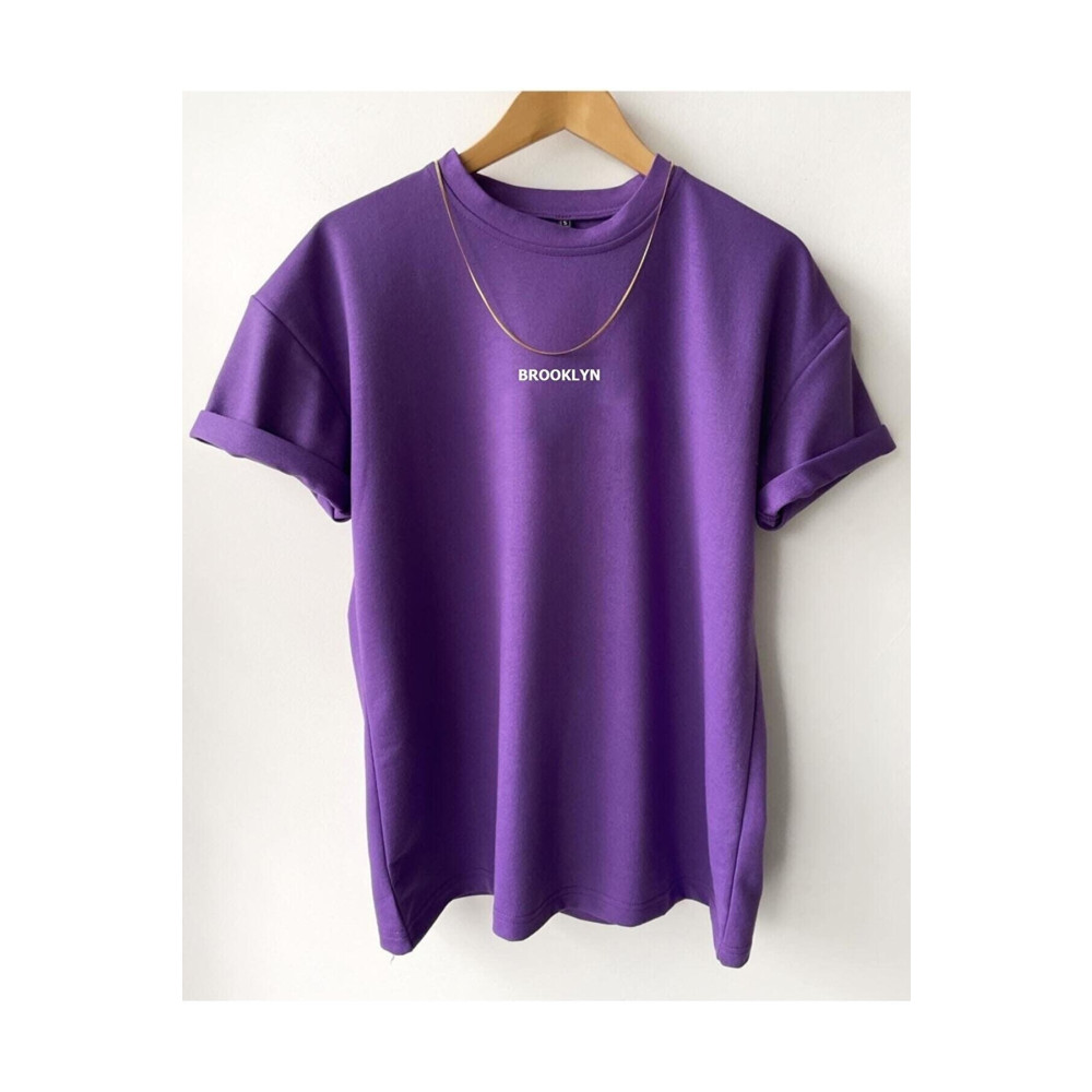 Black Sokak Blacksokak Erkek Mor Brooklyn Baskılı Tshirt L Beden Bayan T-shirt Fiyatı